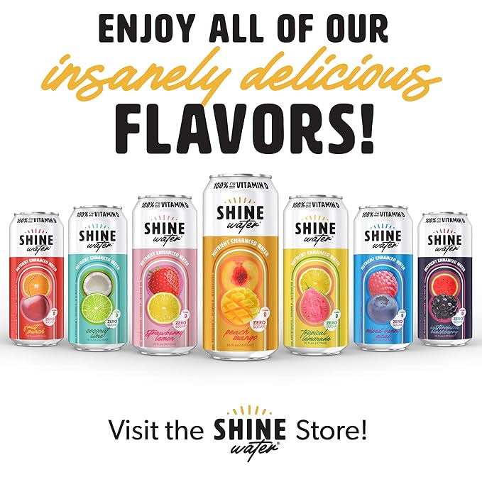ShineWater Vitamin D Hydration Electrolyte Drink - Flavored water with electrolytes, Sugar-Free