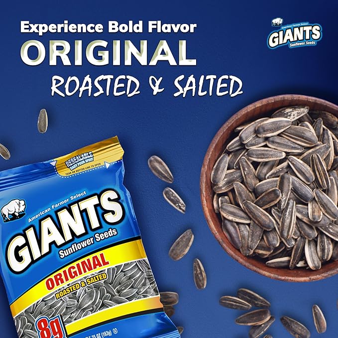 GIANTS Original Sunflower Seeds - Sunflower Seeds to Eat, Sunflower Seeds Bulk, Lightly Salted