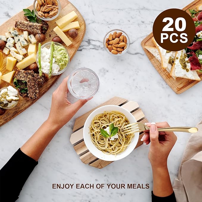 20-Piece Gold Silverware Set with Unique Handle, Stainless Steel Flatware Set, Cutlery Set Mirror
