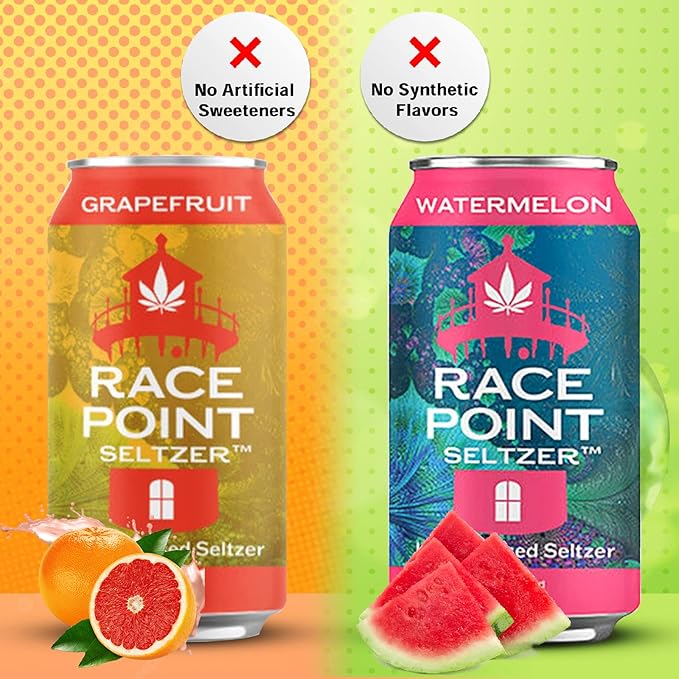 Race Point Seltzer Infused Sparkling Flavored Water – All-Natural Flavor Drink- Refresh, Relax