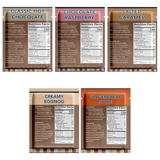 Double Donut Flavored Hot Chocolate Packets Variety Pack,18 Count Includes Classic, Chocolate