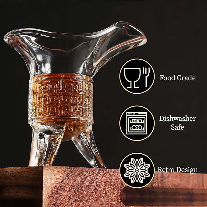 Soju Tequila Shot Glasses (Set of 8) – Retro Emperor Style Shot Glass - Soju Whiskey Tequila Baijiu
