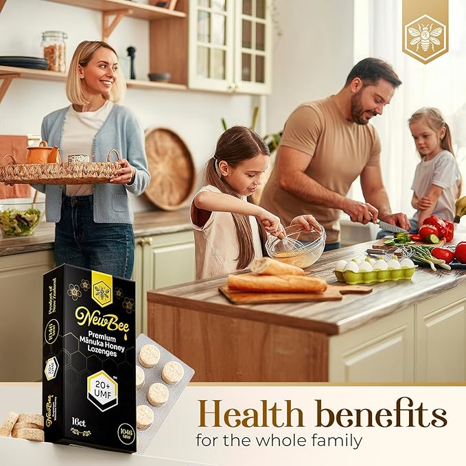 Manuka Honey Lozenges, 16 Count Made W/UMF 20+, MGO 1046 New Zealand Manuka Honey, UMF Certified