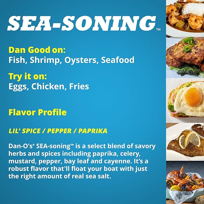Dan-O's SEA-soning Seasoning, 2.4 oz Bottle, All-Purpose Seasoning for Fish, Shrimp, Seafood