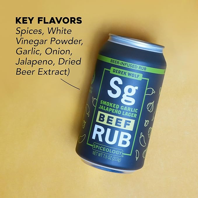 Spiceology & Derek Wolf - Smoked Garlic Jalapeno Lager - Beer-Infused Barbecue Rubs, Spices and