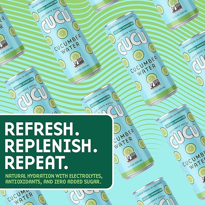 CUCU Cucumber Water ??Natural Hydration from Cucumbers with Vitamin C, Electrolytes & Antioxidants
