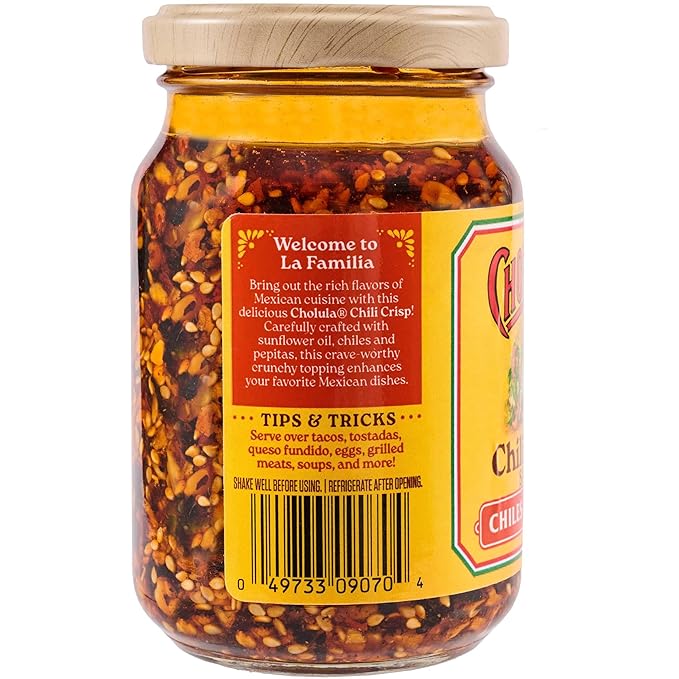 Cholula Chili Crisp Sauce, Chiles & Pepitas, Crunchy Topping for Tacos, Tostadas, Eggs, Pizza and More, 8 oz