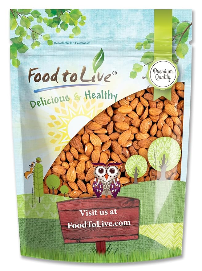 Food to Live - California Almonds, 4 Pounds - Supreme, Whole, Raw, Unsalted, Unroasted Nuts, Natural