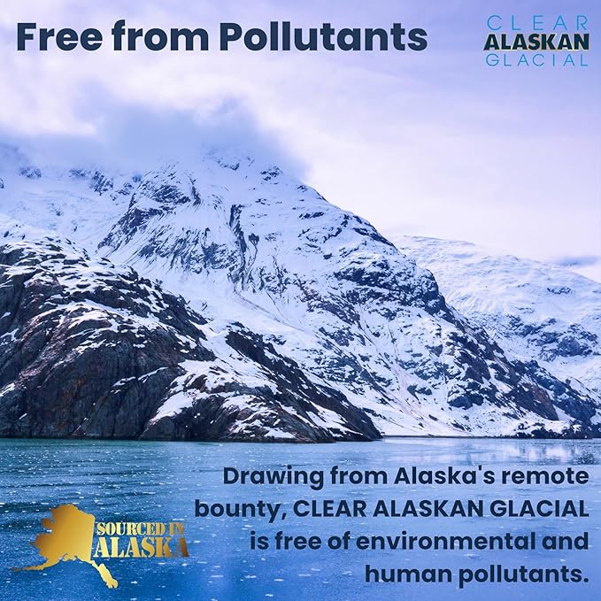 Clear Alaskan Fresh Glacier Water, Naturally Alkaline - Bottled in Aluminum with No Plastic | 16 Fl