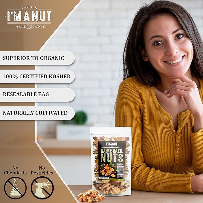 I’m A Nut Brazil Nuts, Raw, 32oz (2 lb) Distinct and Superior to Organic | No PPO Non GMO Batch