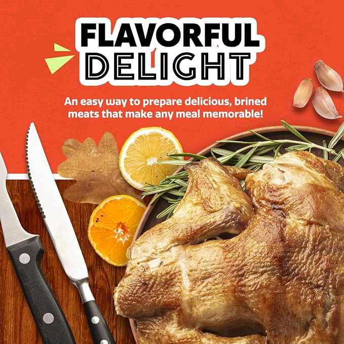 EZ Bombs Garlic Rosemary Brine Bomb Seasoning with Finishing Rub, Pack of 1 – All-in-One Turkey