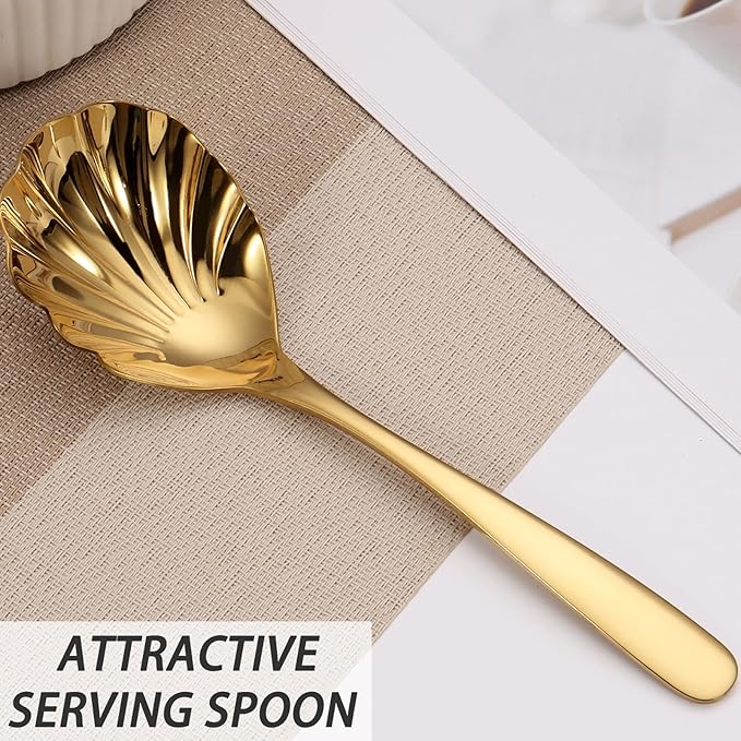 Large Serving Spoon, Stainless Steel Catering Serving Utensils for Party Buffet Dinner Banquet