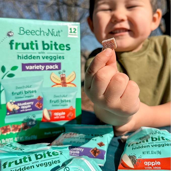 Beech-Nut Toddler Snacks Fruti Bites with Hidden Veggies Quinoa & Chia, Fruit Snack Variety Pack