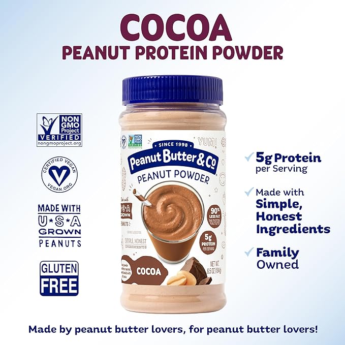 Peanut Butter & Co. Cocoa Peanut Powder, Non-GMO Project Verified, Gluten Free, Vegan, 6.5 Ounce