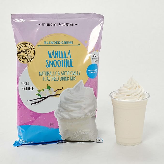 Big Train Vanilla Smoothie Blended Cr챔me Beverage Mix, 3.5 Pound (Pack of 1)