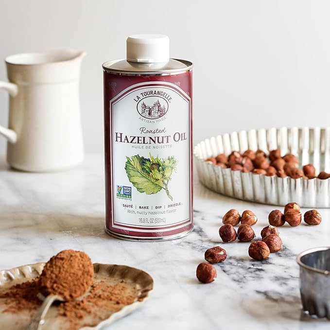La Tourangelle Roasted Hazelnut Oil, High-Oleic Oil Great for Baking, Stir-Frying, and