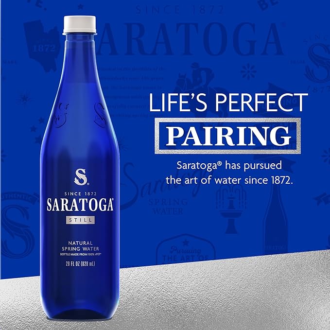 Saratoga Spring Water Bottles, 12 Pack - Still Bottled Water with Naturally Occurring Minerals
