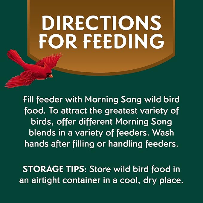 Morning Song Sunflower Hearts & Chips Wild Bird Food, No Mess Sunflower Seeds for Birds, 5.5-Pound