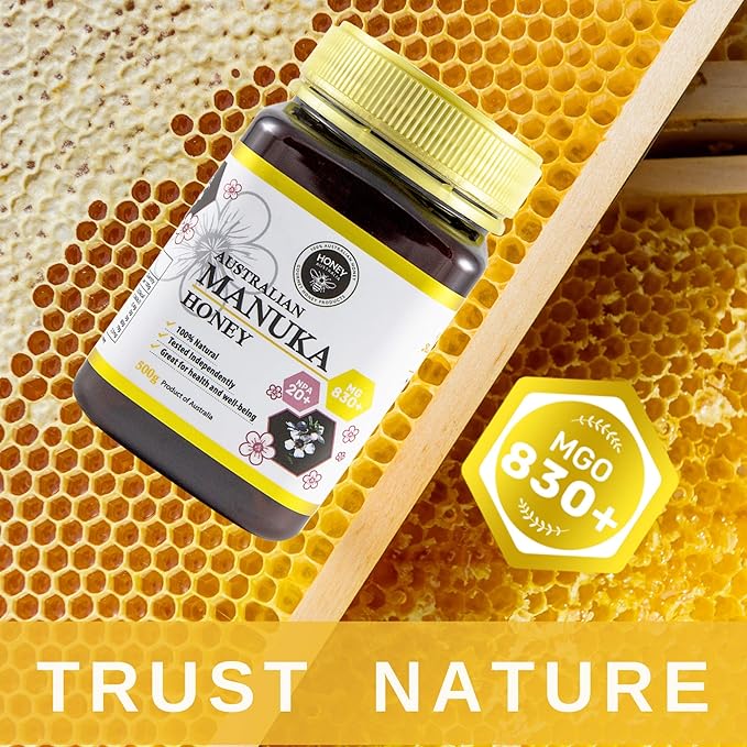 Honey Australia Manuka Honey MGO 830+ | 17.6 oz | Medical Grade, Organic, Raw, Certified Pure