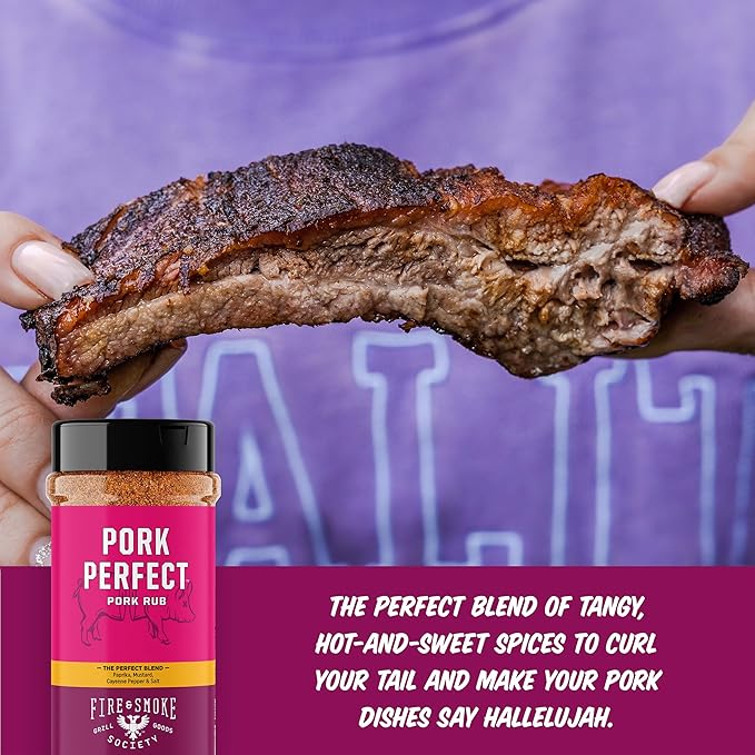 Fire & Smoke Society Pork Perfect Pork Rub | BBQ Seasoning for Smoking and Grilling Meat | Ribs