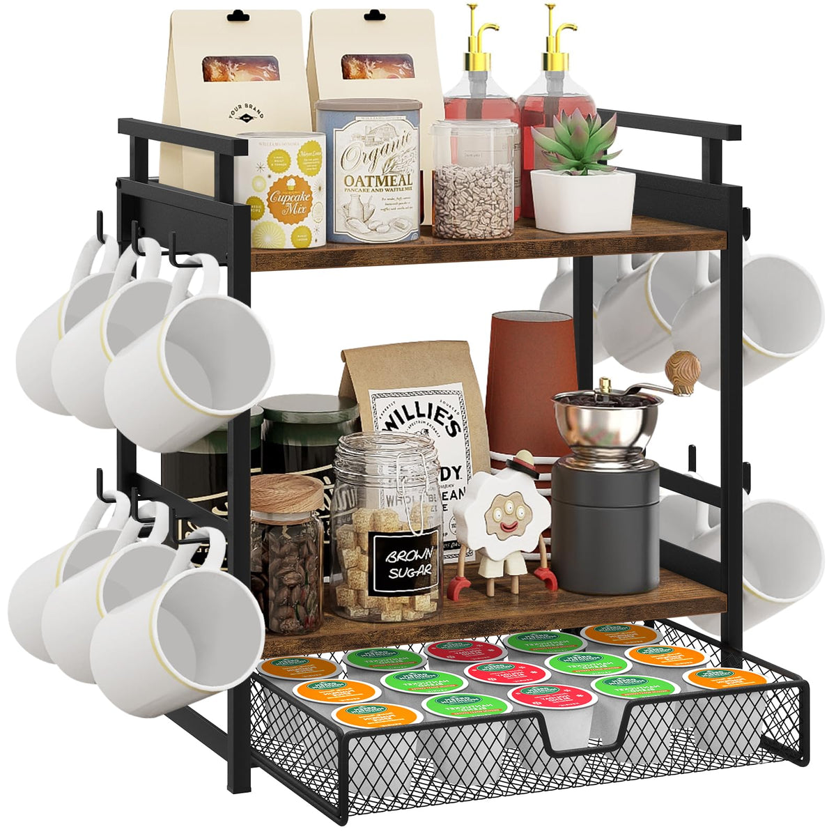 BCOZLUX Coffee Bar Organizer for Countertop, Coffee Station Organizer