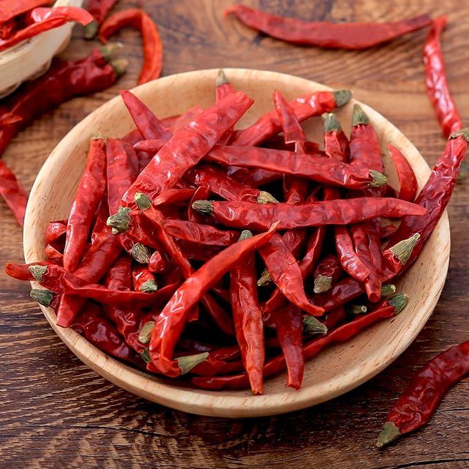 Yimi Dried Chili Peppers Chiles,10.7oz, Premium Whole Dry Red Chilis, Spicy Hot Heat, Great For