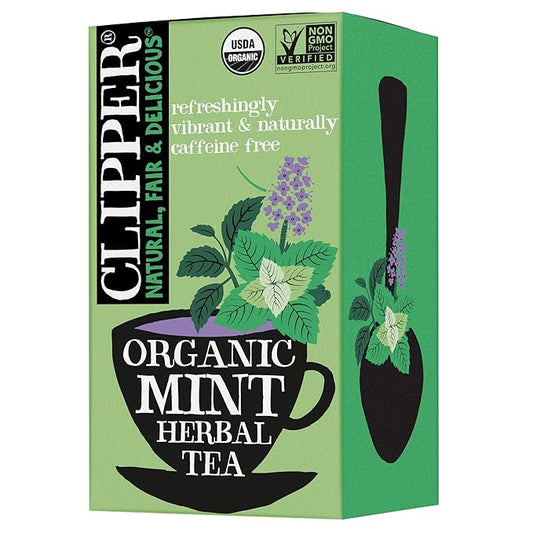 Clipper Tea Mint Herbal Teabags ??Caffeine Free, USDA Organic, Great Hot or Iced ??Refreshing