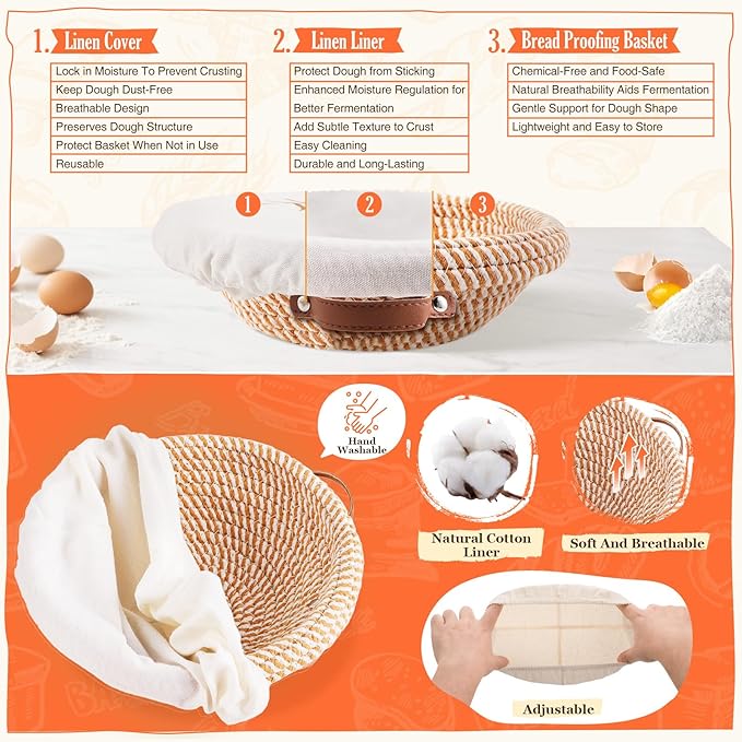 Sourdough Starter Kit, Sourdough Bread Baking Supplies, Sour Dough Starter Kits, Woven Bread
