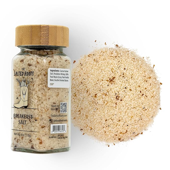 The Salted Roots - Breakfast Salt - Whiskey-Infused with Real Maple, Vanilla Bean &