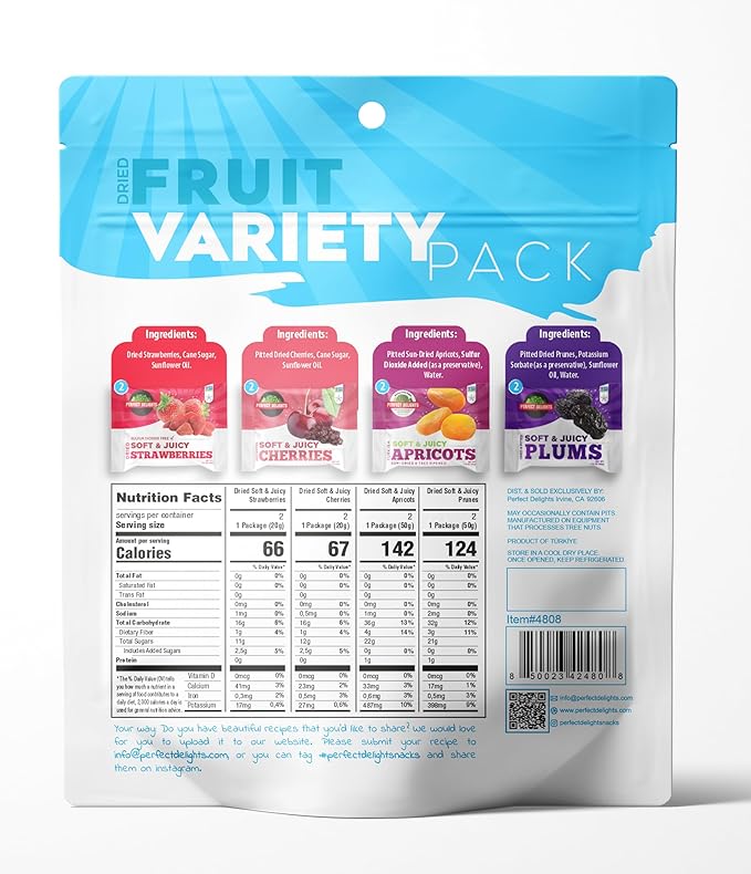 Perfect Delights Multipack Sun-Dried Fruits, Vegan, Healthy Snack Packs, Dried Fruits On-the-Go