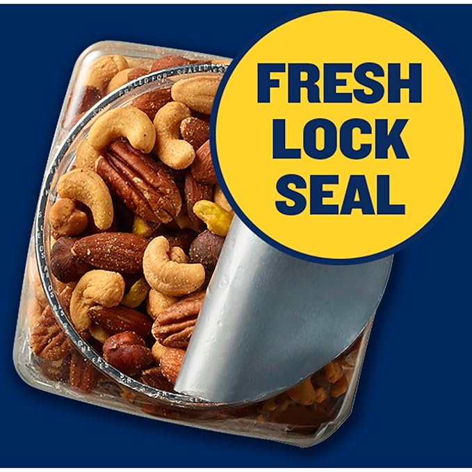 PLANTERS Deluxe Mixed Nuts, Cashews, Almonds, Pecans, Pistachios, Hazelnuts, Roasted with Sea Salt