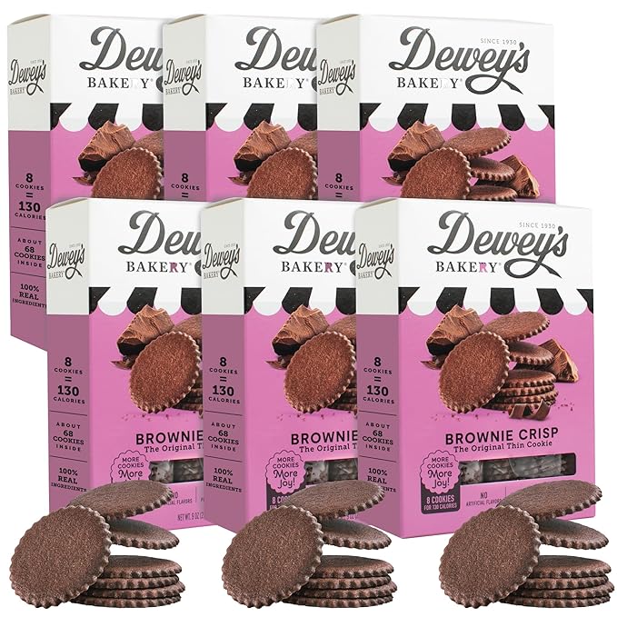 Dewey's Bakery Brownie Crisp Moravian Cookie Thins, Bakery Fresh with Real Simple Ingredients, Low