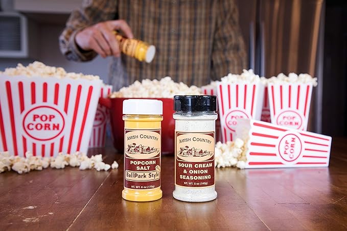 Amish Country Popcorn | Seasoning Variety Pack | Ballpark Style Buttersalt - 5.5 oz and Sour Cream