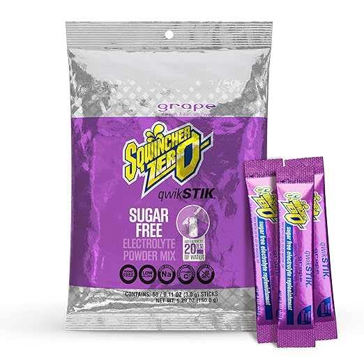 Sqwincher Zero Qwik Stik, Sugar Free, Low Calorie, Low Sodium Electrolyte Replacement Powder