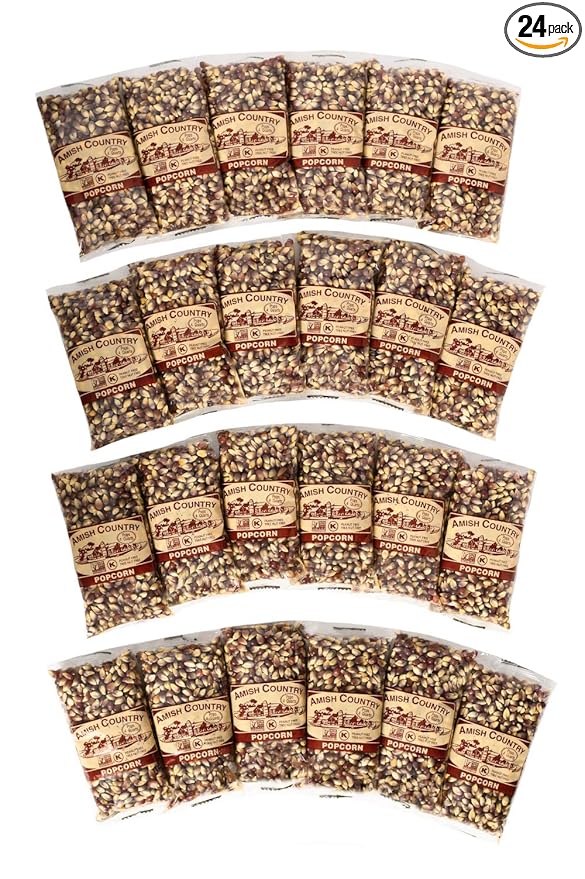 Amish Country Popcorn | 24-4 Oz Bags - Purple Kernels | Old Fashioned, Non-GMO and Gluten Free