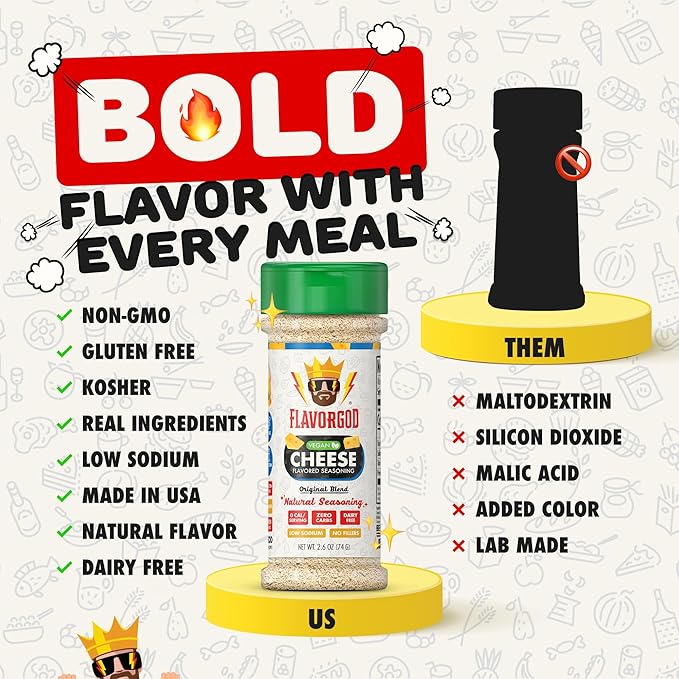 Cheese Flavored Seasoning Mix by FlavorGod - Premium All Natural & Healthy Spice Blend for Chicken