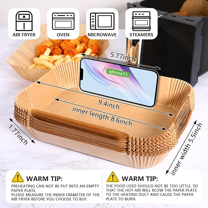 (125PCS) Air Fryer Liners, Disposable for Ninja Dual Air Fryer accessories, Parchment Paper liners