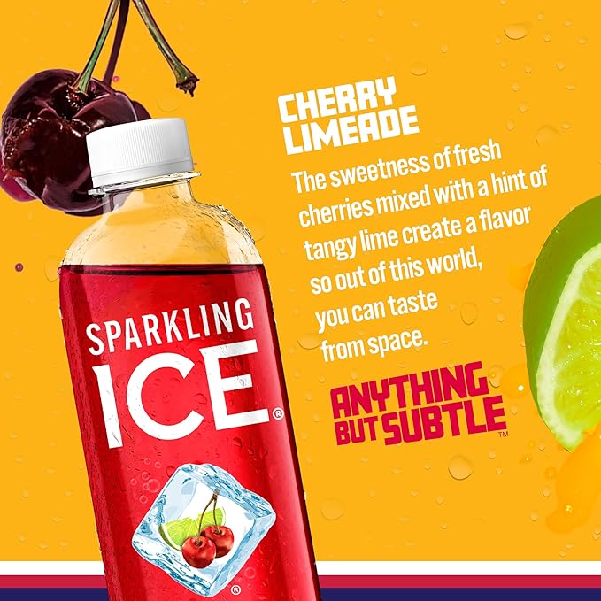 Sparkling Ice, Cherry Limeade Sparkling Water, Zero Sugar Flavored Water, with Vitamins and