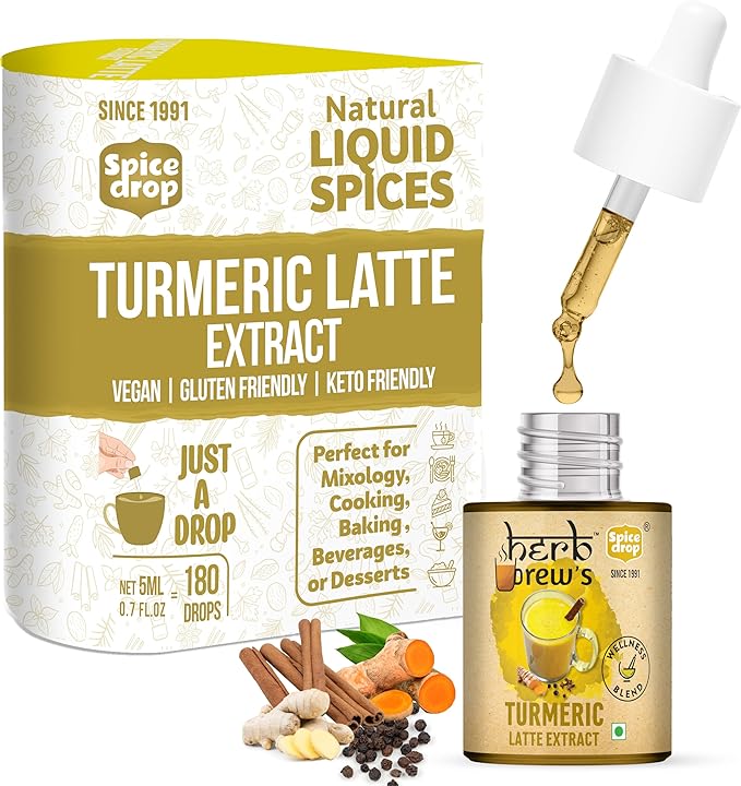 Spice Drop Turmeric Tea Latte Extract | Healthy Mix Immunity Drink | Made With Turmeric, Black
