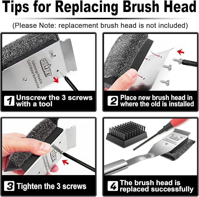 GRILLART Grill Brush Bristle Free, Safe Grill Brush for Outdoor Grill, SteamWizards BBQ Grill