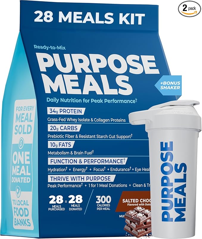 Meal Replacement Shake, Grass Fed Whey Protein Isolate & Collagen Peptides, Creatine Monohydrate