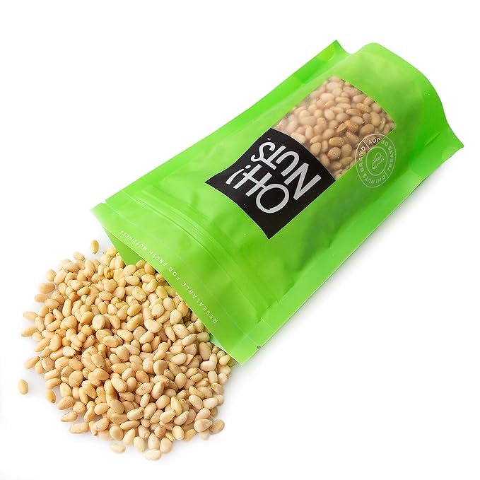 Oh! Nuts Pine Nuts (Pignolias) - Raw - 100% Natural Pine Nuts - 1 lb Bulk Bag - Premium Pignoli