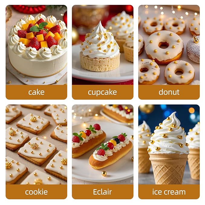 Gold Pearl Sprinkles,Candy Pearls for Baking,Sprinkle Mix Size,Edible Sugar Cake