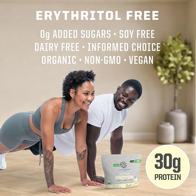 Sunwarrior Organic Plant Based Protein Powder | Vegan Organic Protein Powder with BCAA Amino Acids