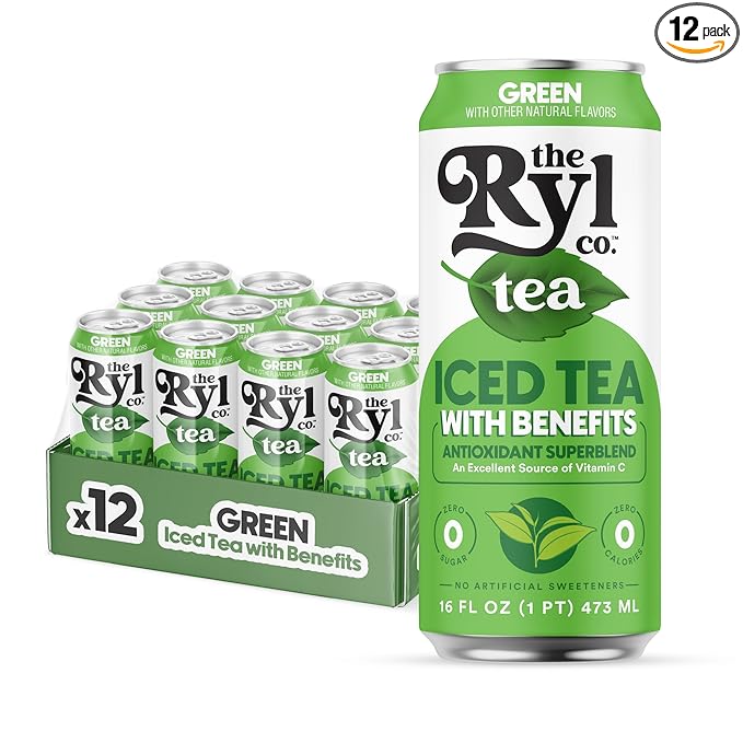Ryl Iced Tea, Green, Antioxidant Superblend, Zero Sugar, Low Carb, Zero Calorie Iced Tea, 16.0 Fl