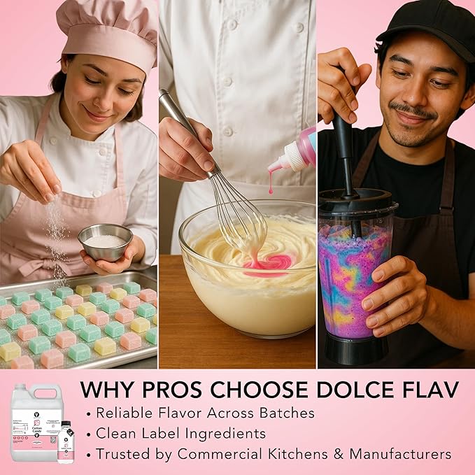 Dolce Flav Cotton Candy Flavoring ??32 oz. ??Premium Water-Based Extract for Ice Cream, Boba