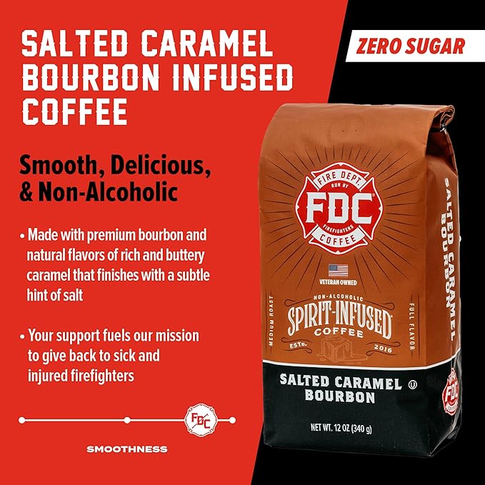 Fire Department Coffee - Salted Caramel Bourbon Coffee - Gives Back to Firefighters - Premium