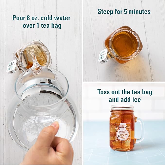 Southern Breeze Cold Brew Sweet Tea Watermelon Iced Tea with Black Tea and Zero Carbs Zero Sugar