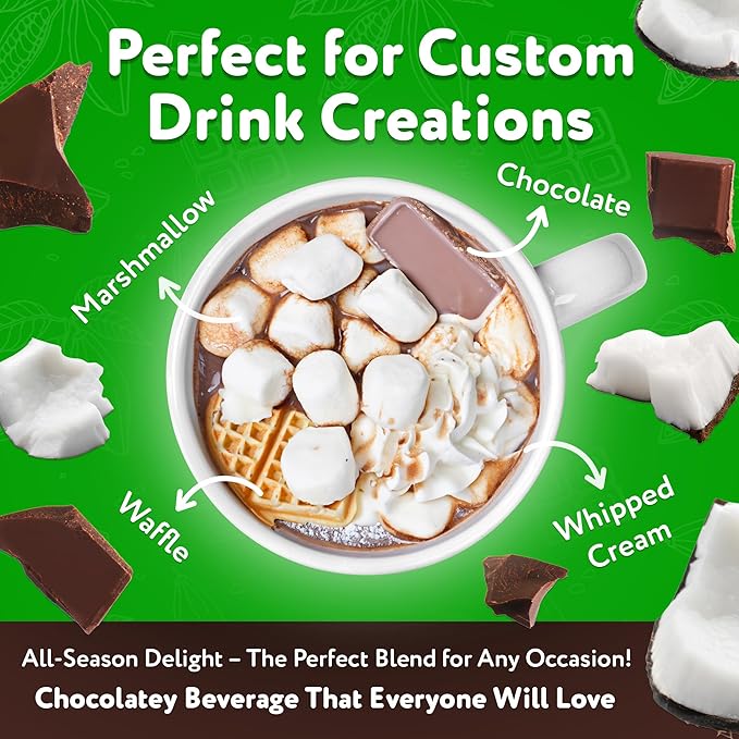 Happi Pappi - Vegan Hot Cocoa Mix, Coconut Milk Base Rich and Smooth Chocolate Powder for Drinks &