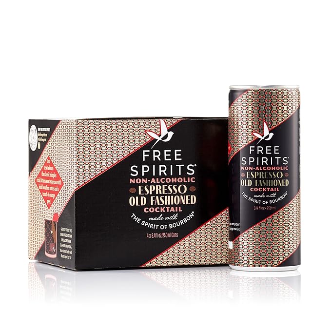 Free Spirits Espresso Old Fashioned - Non-Alcoholic Cocktail - Mixed Ready To Drink Mocktail - Rich